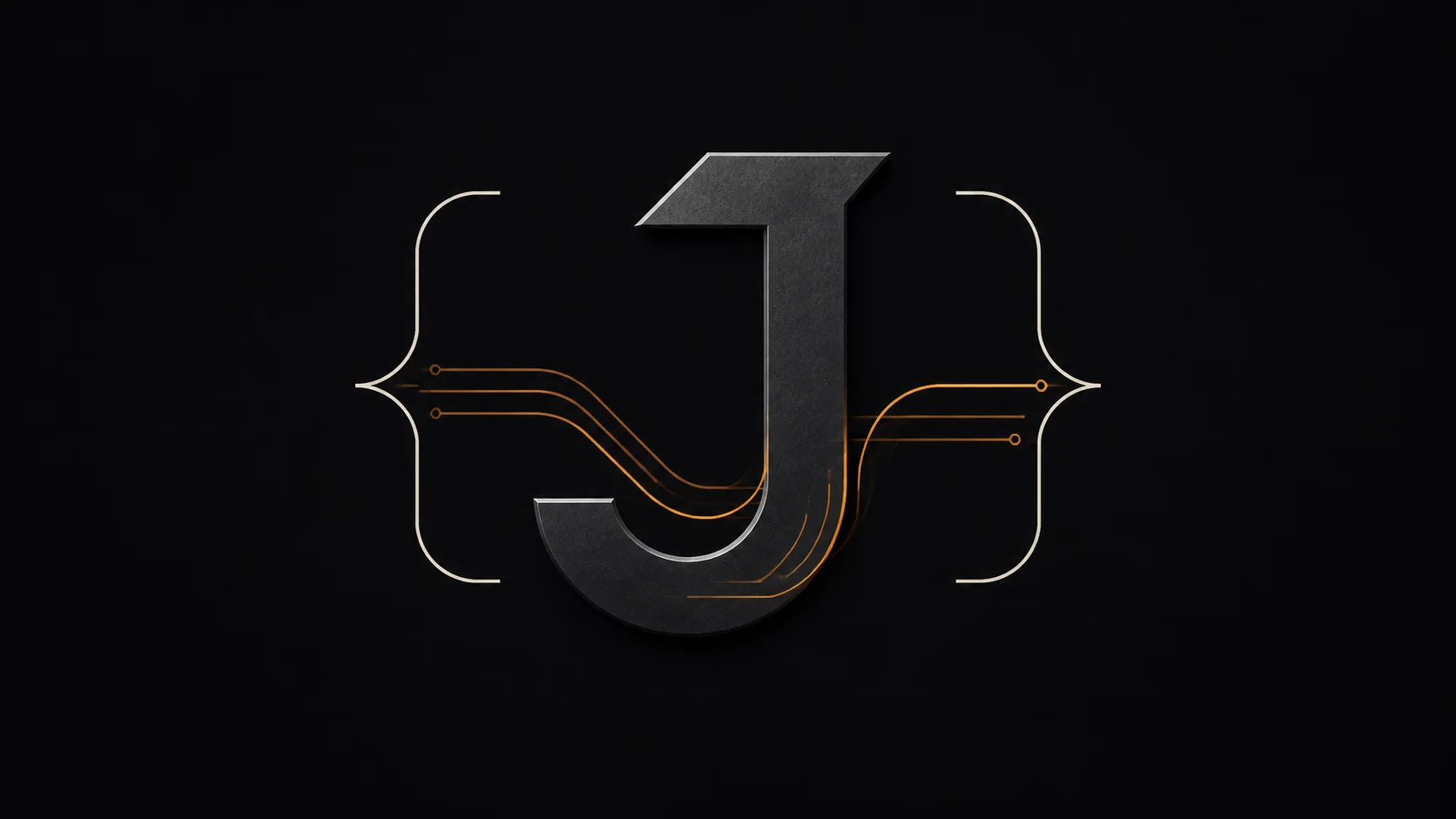Abstract JetForge thumbnail with a forged J and template mapping lines