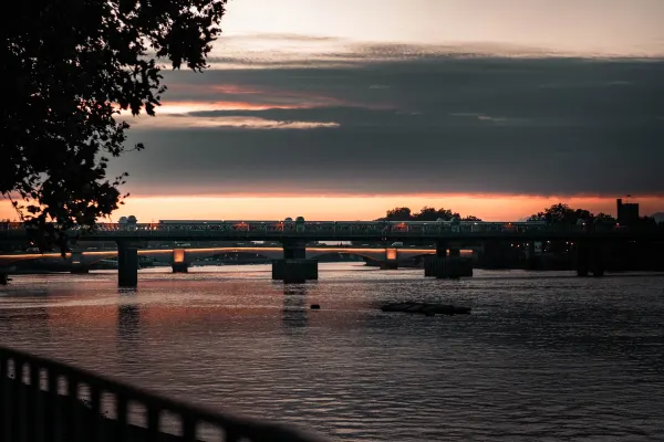 Sunset over the Thames in London